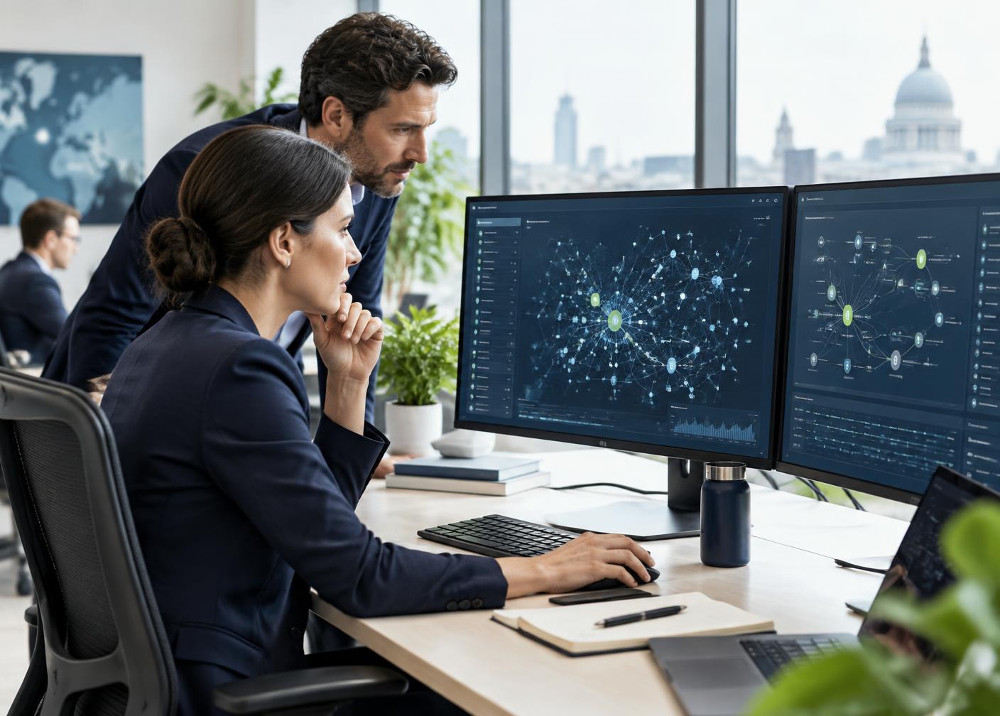Financial investigators analysing a digital transaction network